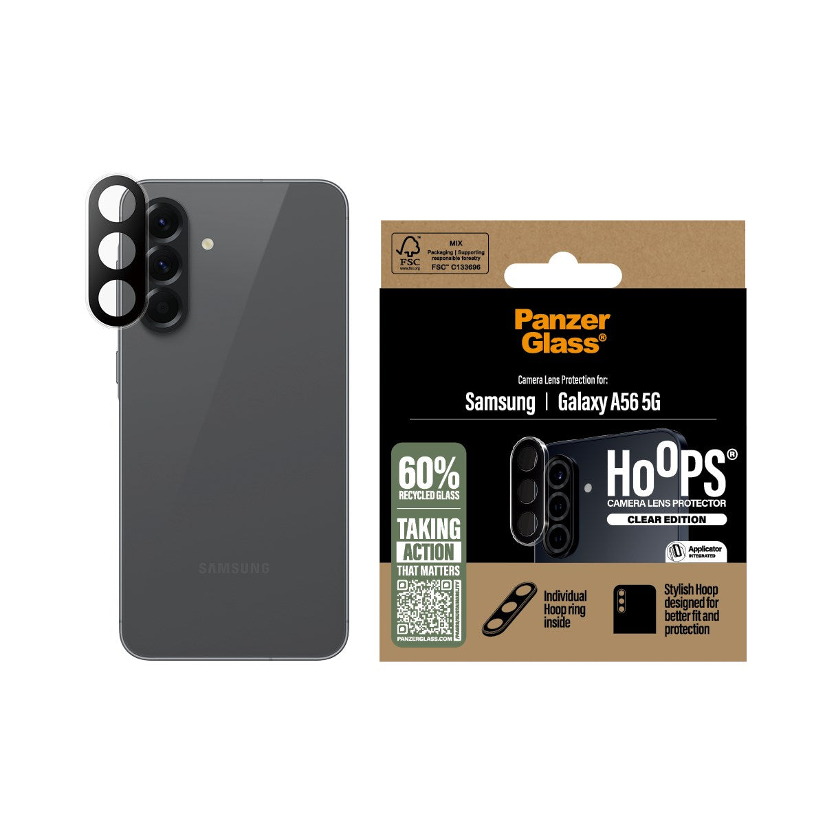 PanzerGlass® Hoops® Camera Lens Protector Transparent Samsung Galaxy A56 5G